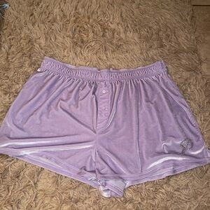 VS Pink Velvet Boyshorts with Rhinestones size L